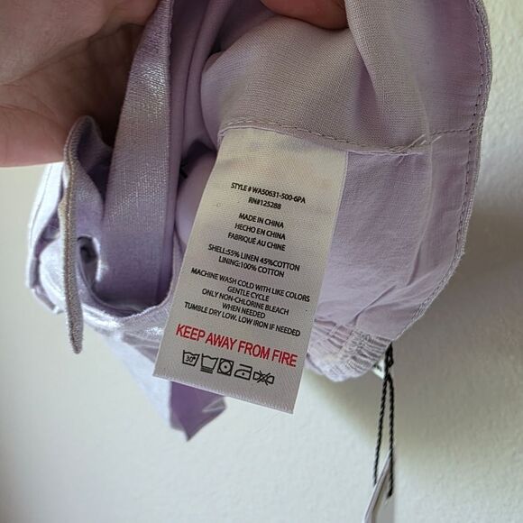 NWT Jason Wu Luminous Lavender Shimmery Tie Front Crop Top Small - Picture 7 of 8